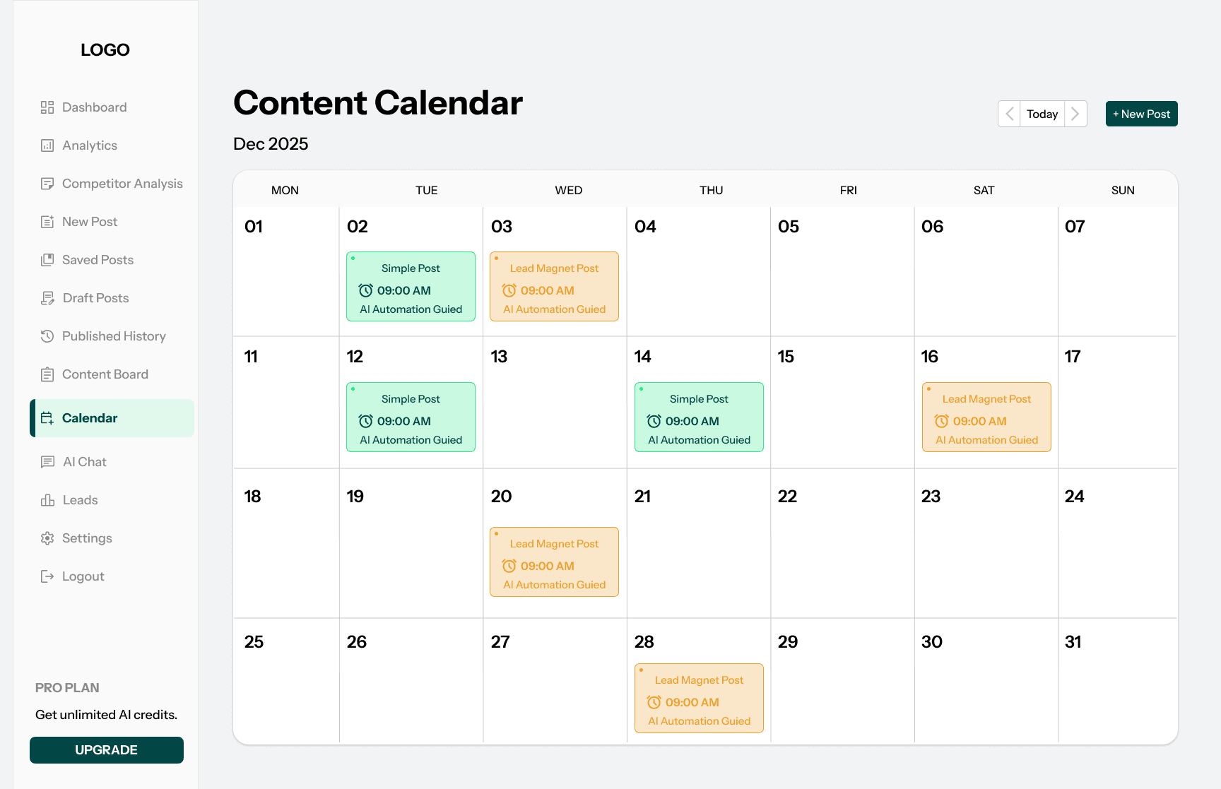 Post Scheduler & Calendar